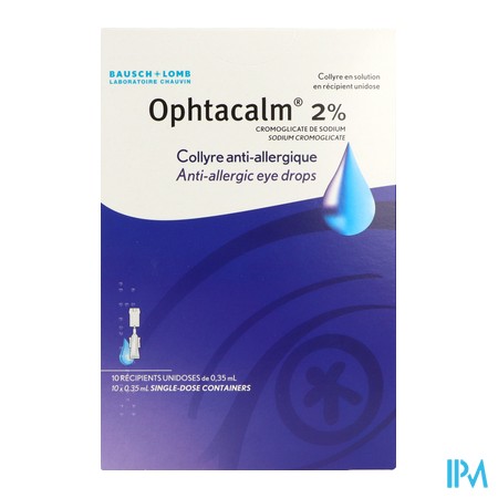 vignette OPHTACALM 2% COL UNIDOSE 0,35ML 10