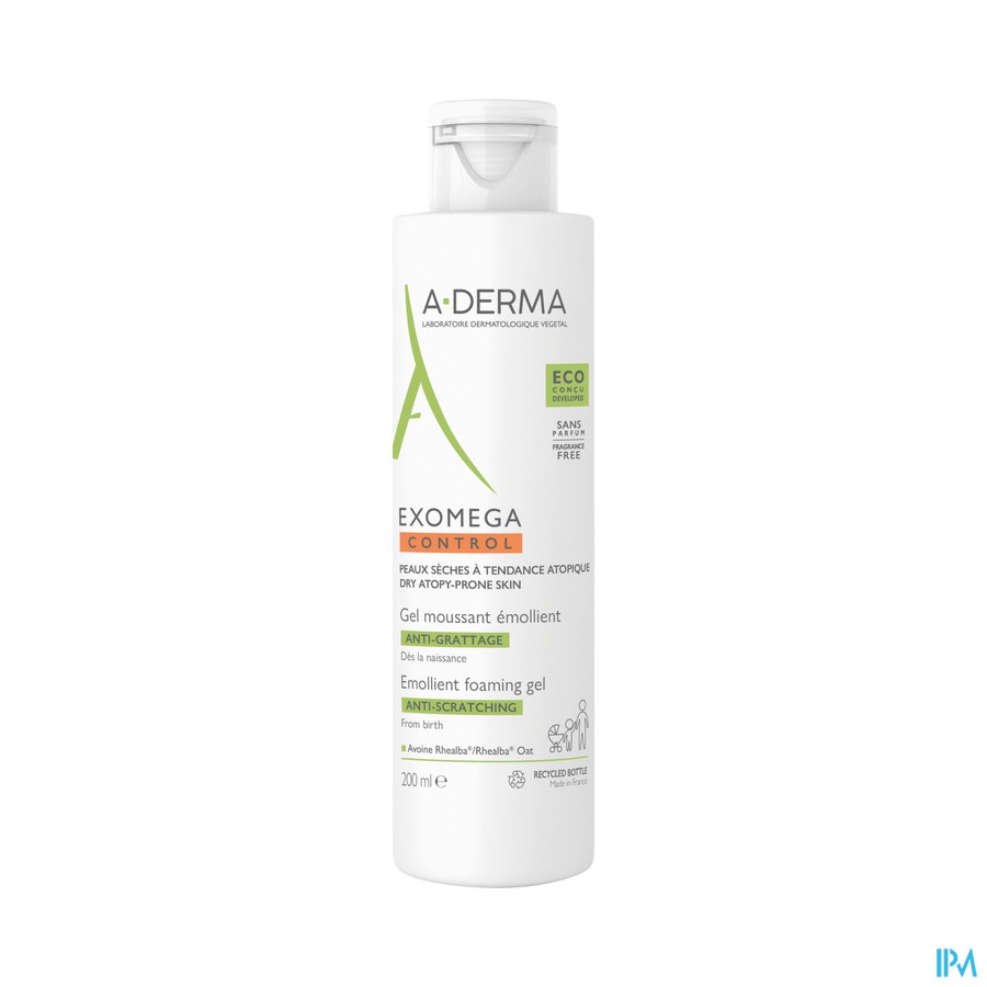 vignette A-DERMA EXOMEGA C GEL MOUS EM FL200ML