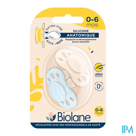 produit BIOLANE SUCET ANAT ESSENT 0-6M BLEU/BEIGE