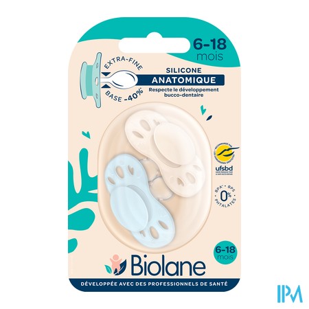 produit BIOLANE SUCET ANAT ESSENT 6-18M BLEU/BEIG