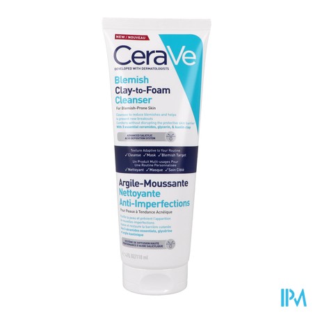 vignette CERAVE ARGILE MOUSSANTE NETT TB 118ML