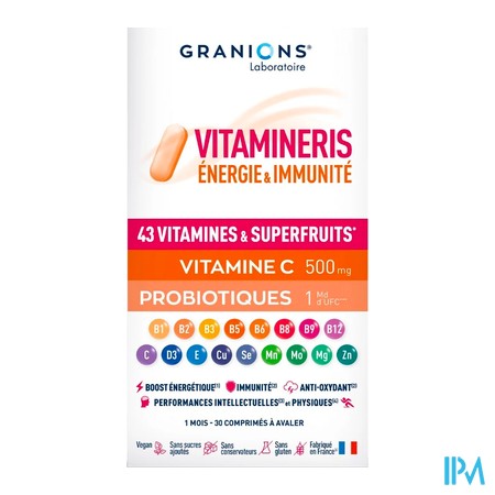 vignette GRANIONS VITAMINERIS ENERG/IMMUNIT CPR30