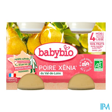 produit BABYBIO POIRE XENIA 4M 2X130G