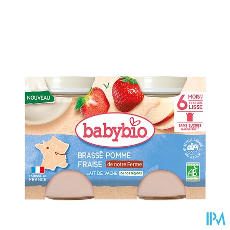 vignette BABYBIO BRASSE VACHE POM FRAI 2X130G BIO