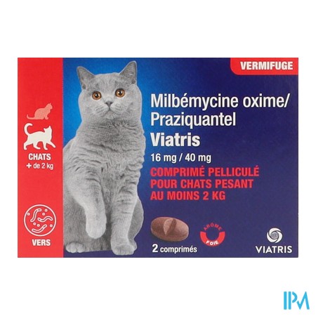 produit MILBEMY OXIM PRAZIQ 16MG40MG 2CP VIA