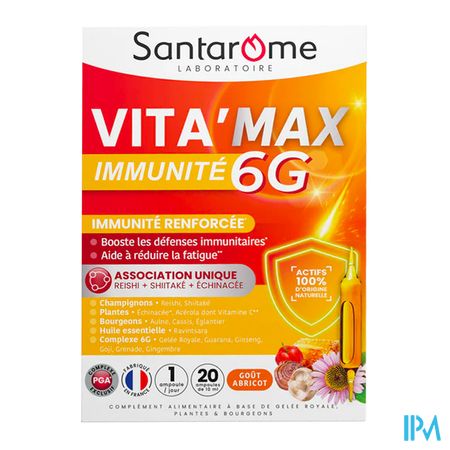 produit SANTAROME VITA'MAX 6G IMMUNITE 20 AMP