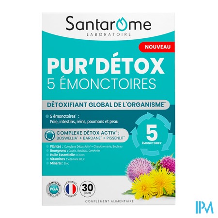 produit SANTAROME PUR'DETOX 5 EMONCTOIRES GELU30