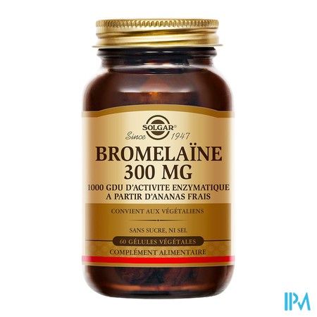 produit SOLGAR BROMELAINE 300MG GEL VEG 60