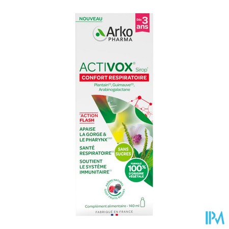 produit ACTIVOX SIROP CONFORT RESPIRATOIRE 140ML