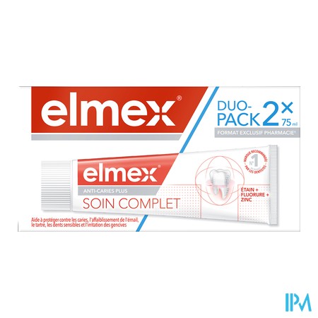 vignette ELMEX ANTI-CARIES COMPLET DENT 2X75ML