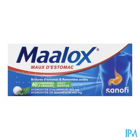 vignette MAALOX MAUX D'ESTOMAC CPR 40