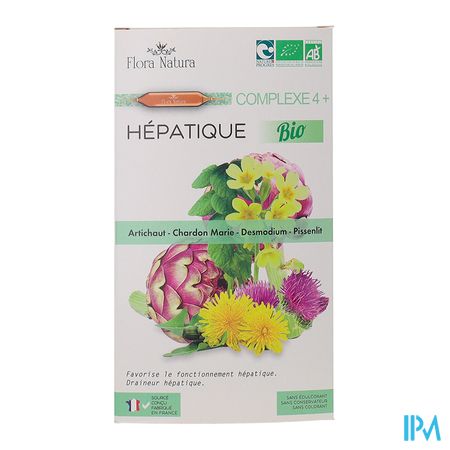 vignette Flora Natura Complexe 4+ Hepatique Bio Ampoule 20