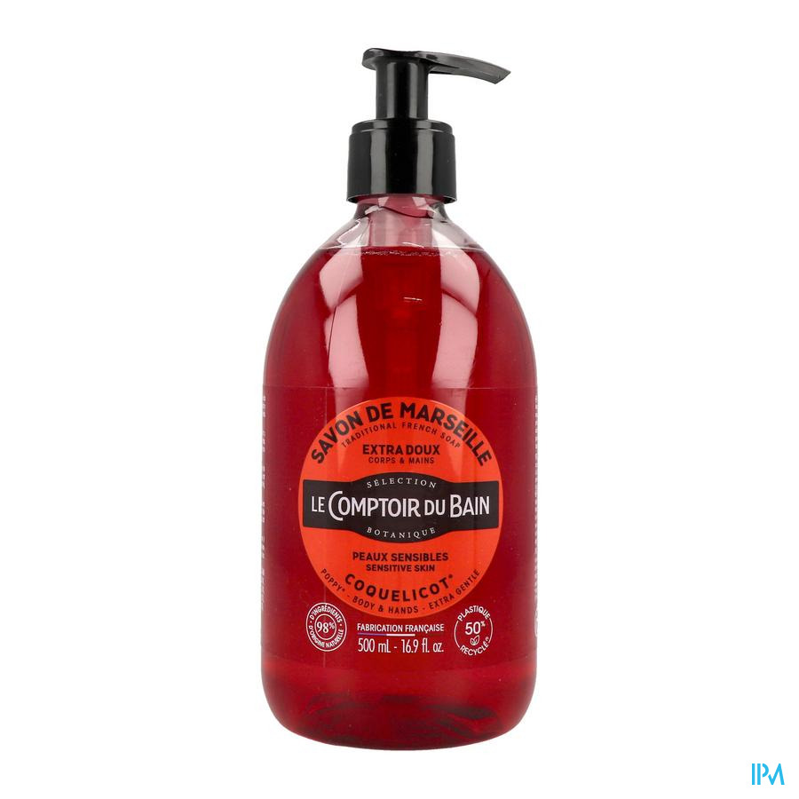 vignette Le Comptoir Du Bain Savon Liquide De Marseille Vanille Coquelicot 500ml