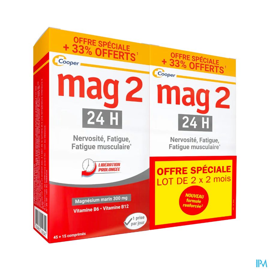 produit Cooper Mag 2 24h Comprime A Liberation Prolongee 45 + 15 Comprime Offert X2