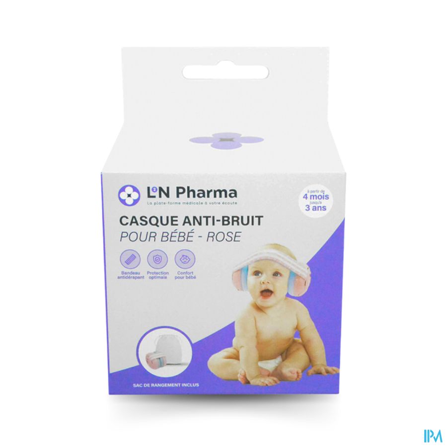 produit L2N CASQUE ANIT BRUIT BEBE ROSE