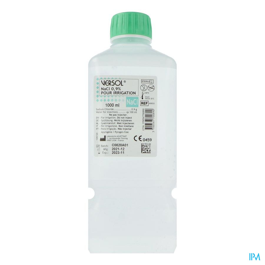vignette VERSOL SODIUM CHL 0,9% FL 1L DM