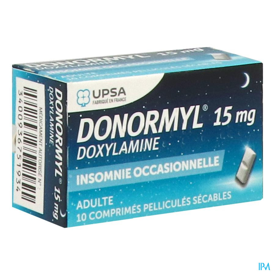 vignette DONORMYL 15MG CPR SECABLE 10