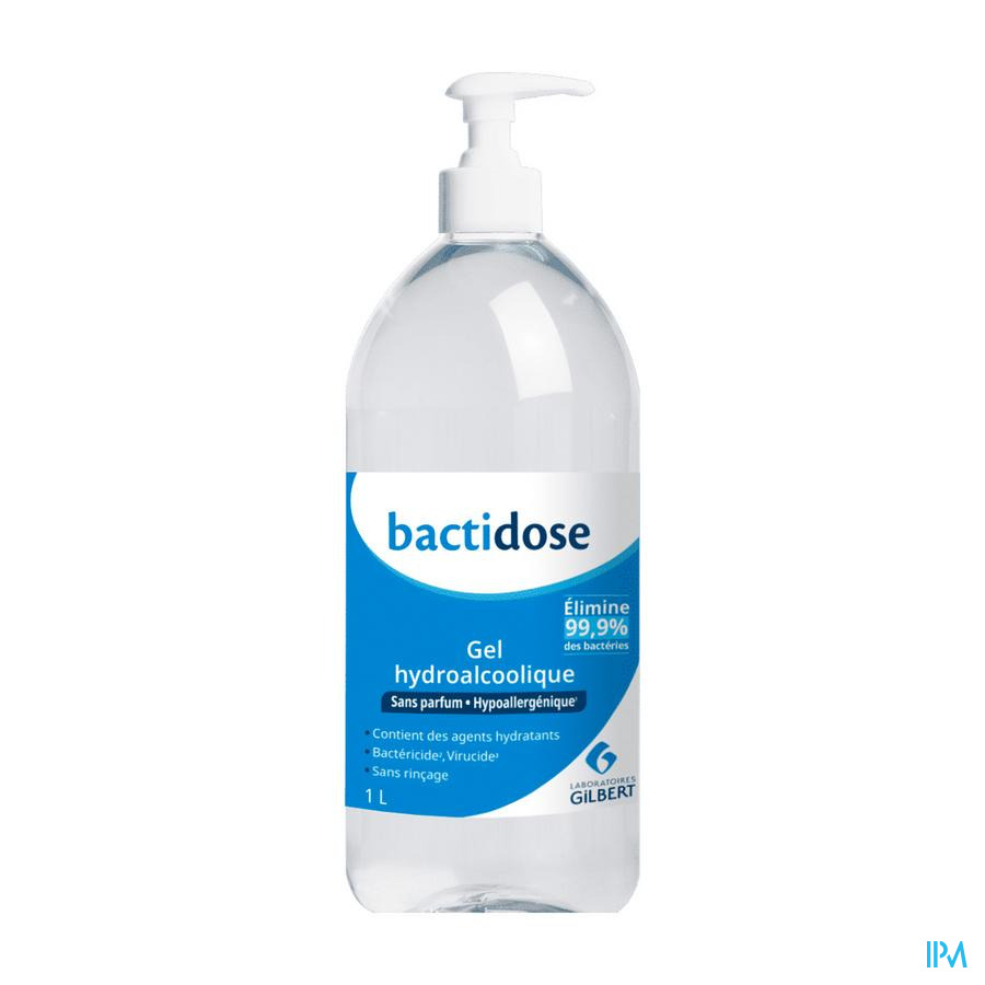 vignette Laboratoires Gilbert Bactidose Gel Hydroalcoolique Sans Parfum 1l