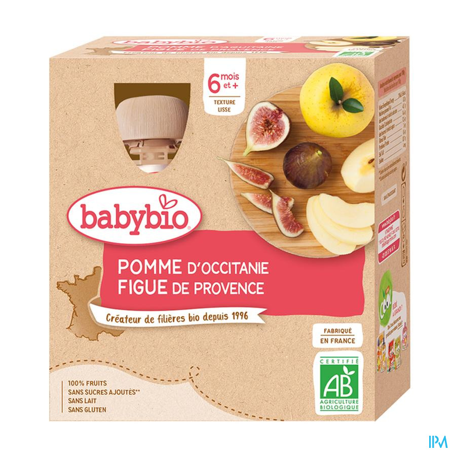 vignette BABYBIO MES FRUITS POM/FIGUE 4*90G