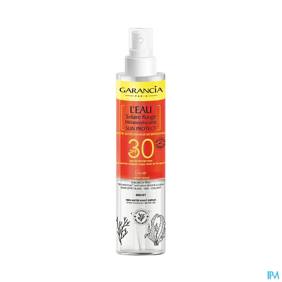 vignette Garancia Eau Solaire Rouge Metamorphosante Accelerateur De Bronzage Spf50+ 150ml