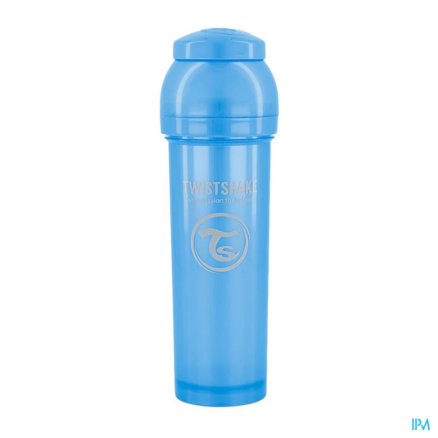 vignette Twistshake Biberon Anticolique Bleu Nacre 330ml + Boite Doseur Lait