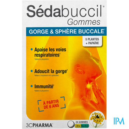 vignette 3c Pharma Sedabuccil Gommes Citron 24