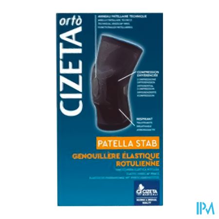 vignette Cizeta Orto Patella Stab Genouillere Ligamentaire Noir T3