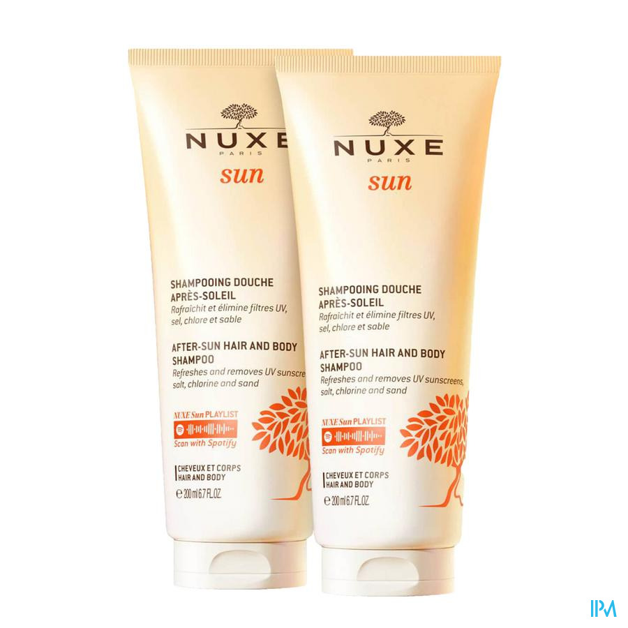 produit Nuxe Sun Duo Shampoing Douche Apres-soleil 200ml X2