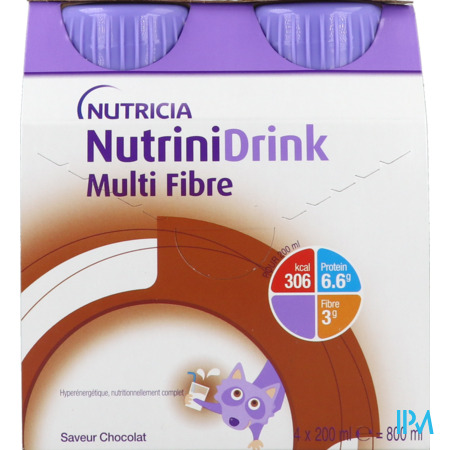 vignette Nutrinidrink Multi Fibre Chocolat 200ml X4