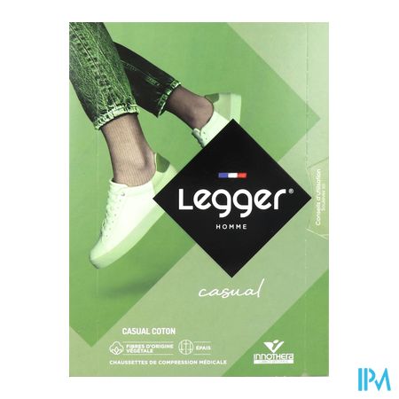 vignette Innothera Legger2 Casual Coton Homme Chaussette Noir Normal T3