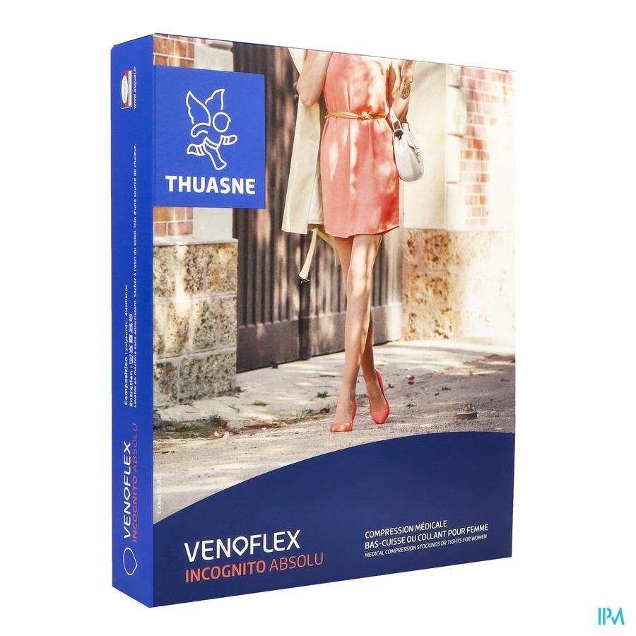 vignette Thuasne Venoflex2 Incognito Absolu Bas Cuisse Autofixant Dore Long T4