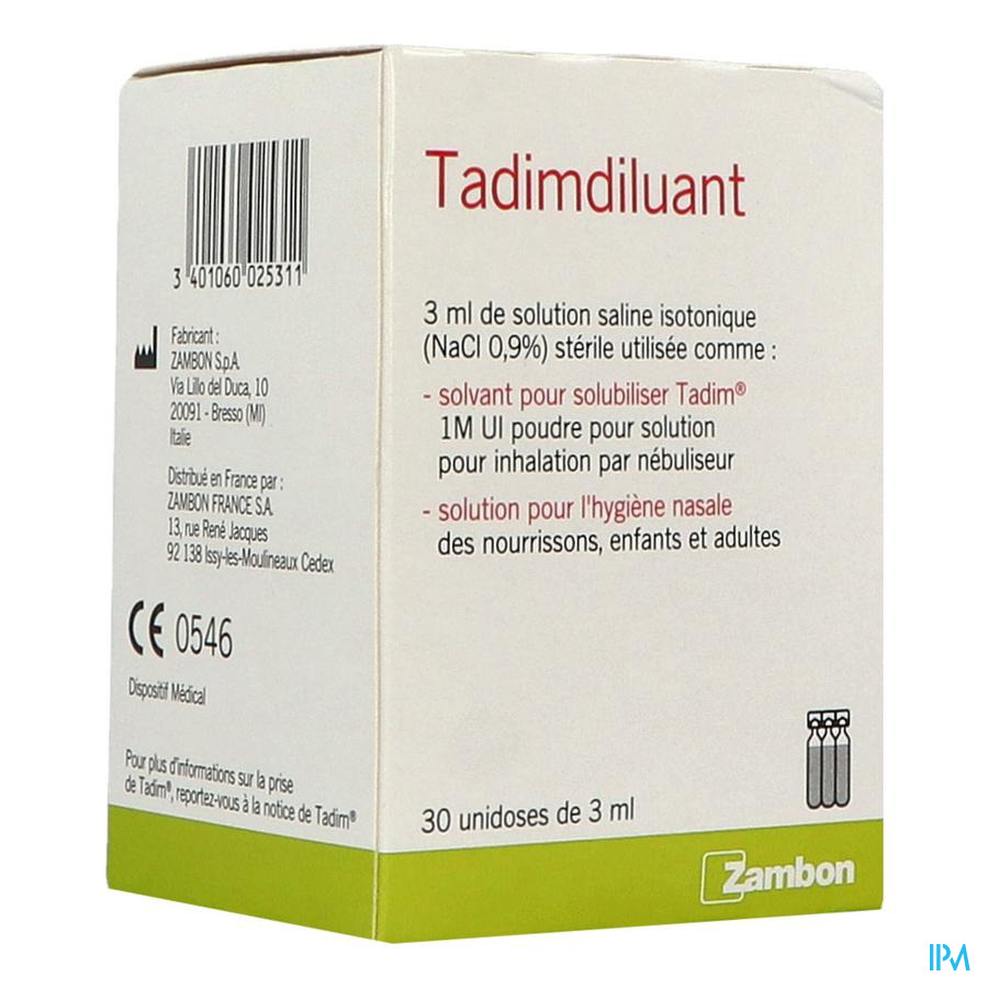vignette Tadim Diluant Sol Saline Isotonique Unidose 3ml 30