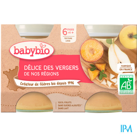 vignette BABYBIO PF DELICE DE FRUITS 2X130G