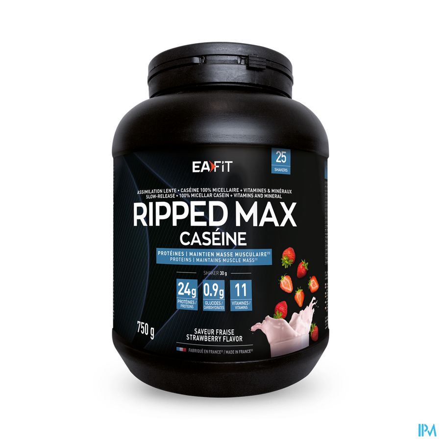 vignette Eafit Ripped Max Caseine Saveur Fraise 750g