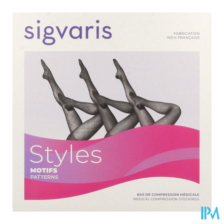 vignette Sigvaris2 Styles Motifs Plumetis Collant Noir Normal Medium