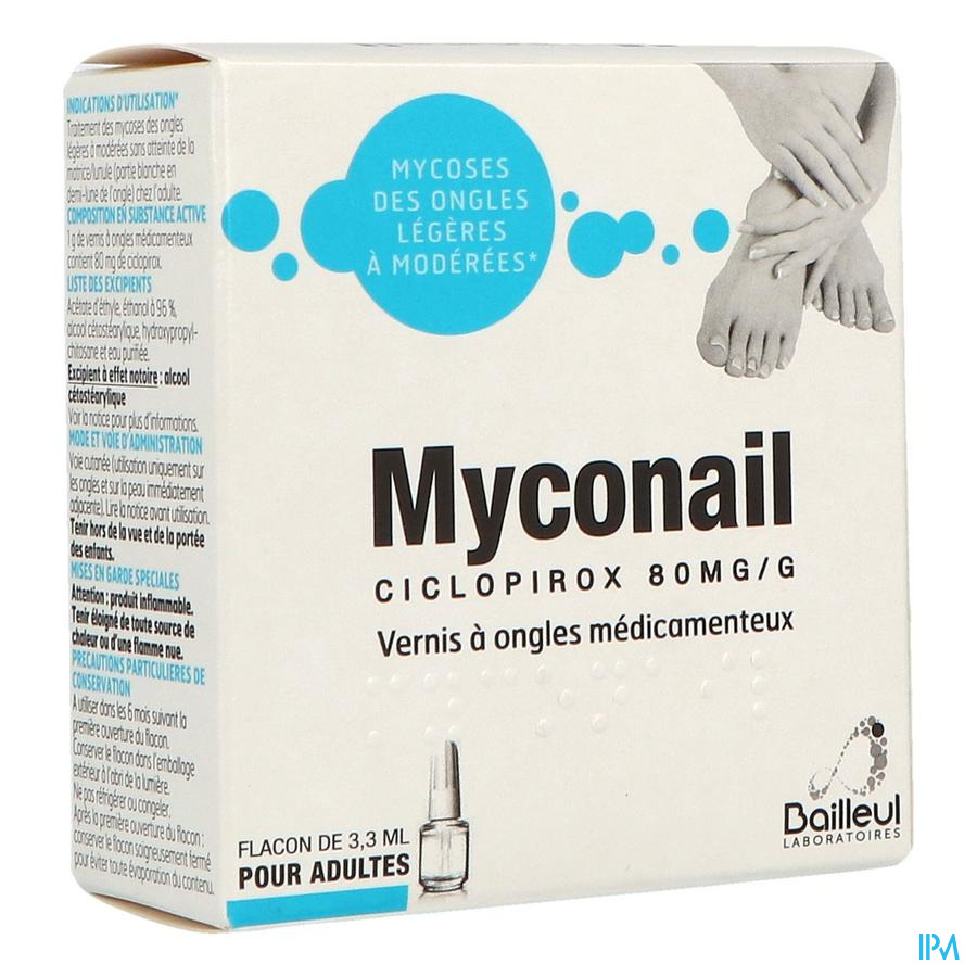 vignette MYCONAIL 80MG/G VERNIS MED FL3,3ML