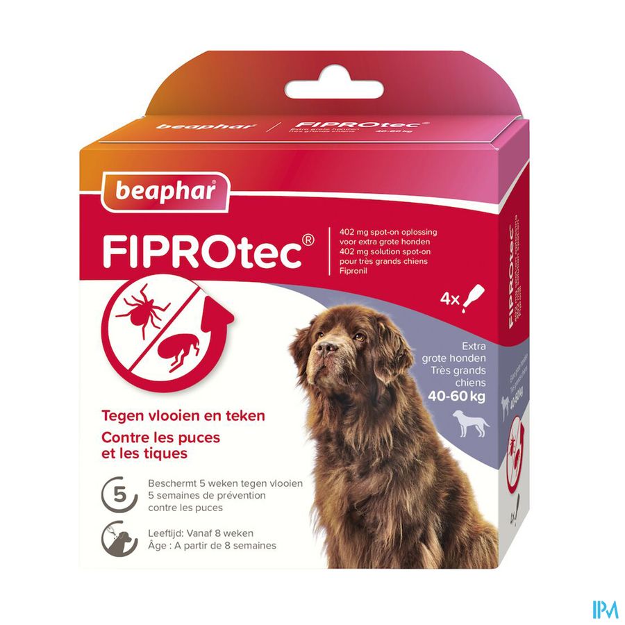 vignette BEAPHAR FIPROTEC 402MG 40-60KG 4X4,02ML