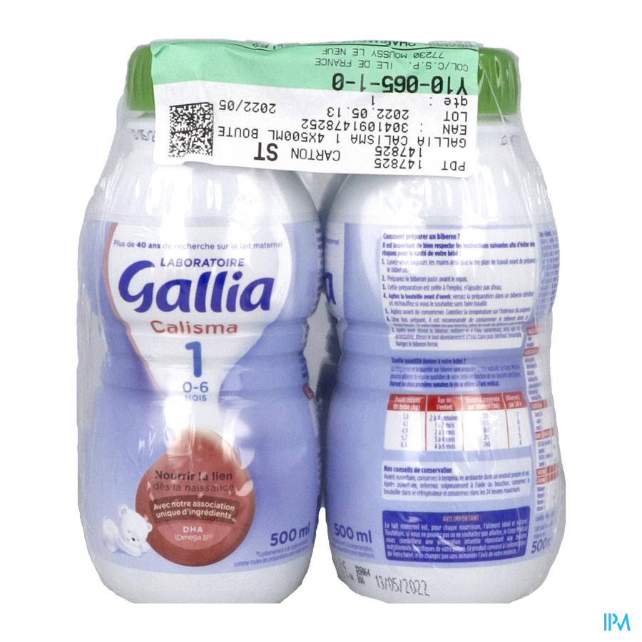 vignette GALLIA CALISMA 1 LAIT BOUT 4X500ML