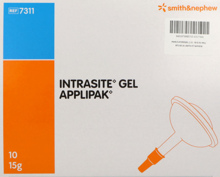 produit Intrasite Applipak Gel Hydrogel 15g 10