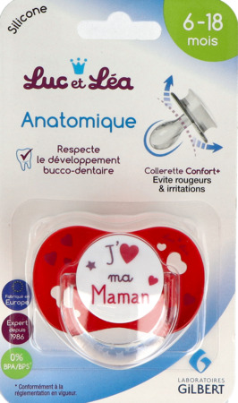 vignette Luc Et Lea Sucette Symetrique Anatomique Maman Anneau 6/18m