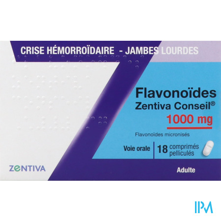 vignette Flavonoides Zentiva Conseil 1000mg Comprime Pellicule 18
