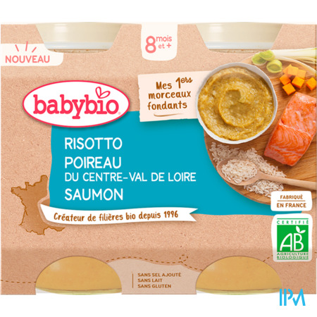 vignette BABYBIO RISOTTO POIREAU DU SAUM 8M 2X200G