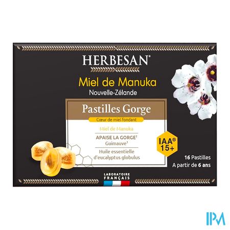 vignette Herbesan Pastilles Manuka Coeur Fondant Miel De Manuka Iaa15+ 16