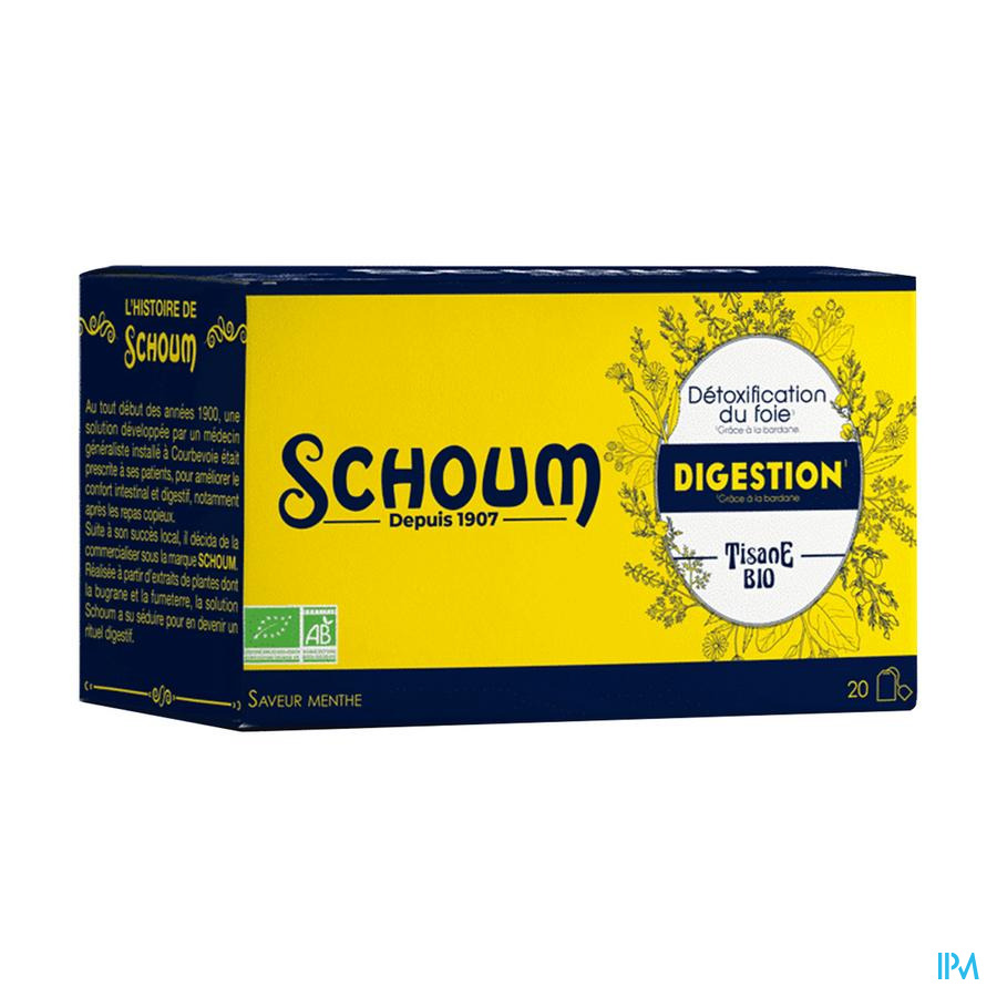 produit SCHOUM DIGESTION TISANE BIO BT 20 SACHETS