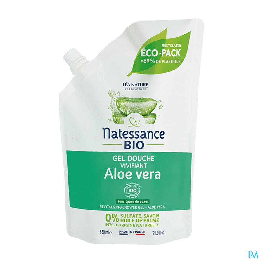 produit Natessance Bio Gel Douche Vivifiant Aloe Vera 650ml