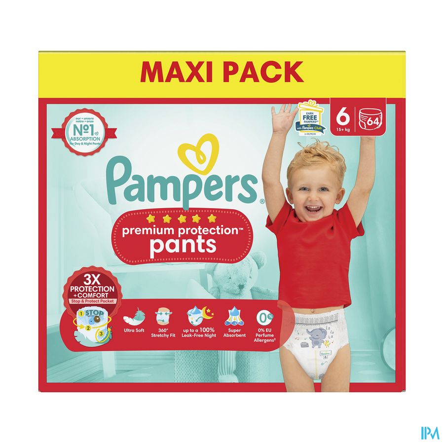 vignette Pampers Premium Protection Pants Culotte T6 +15kg 64