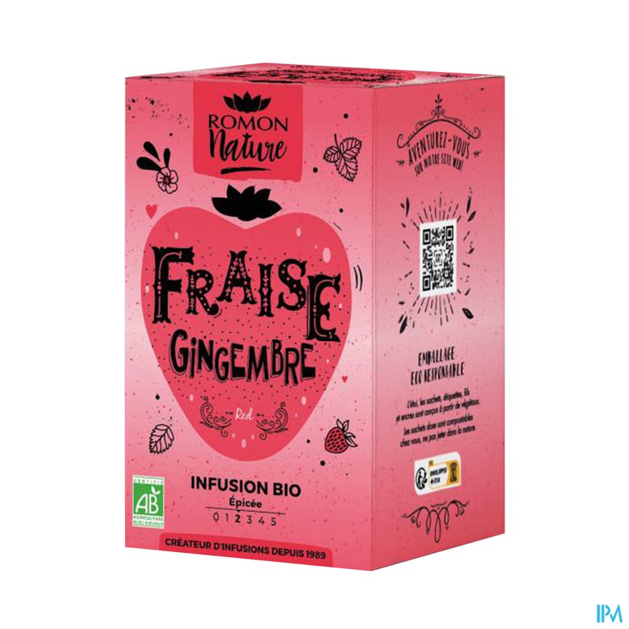 produit ARAQUELLE INFUSION FRAISE GINGE BIO 28.8G