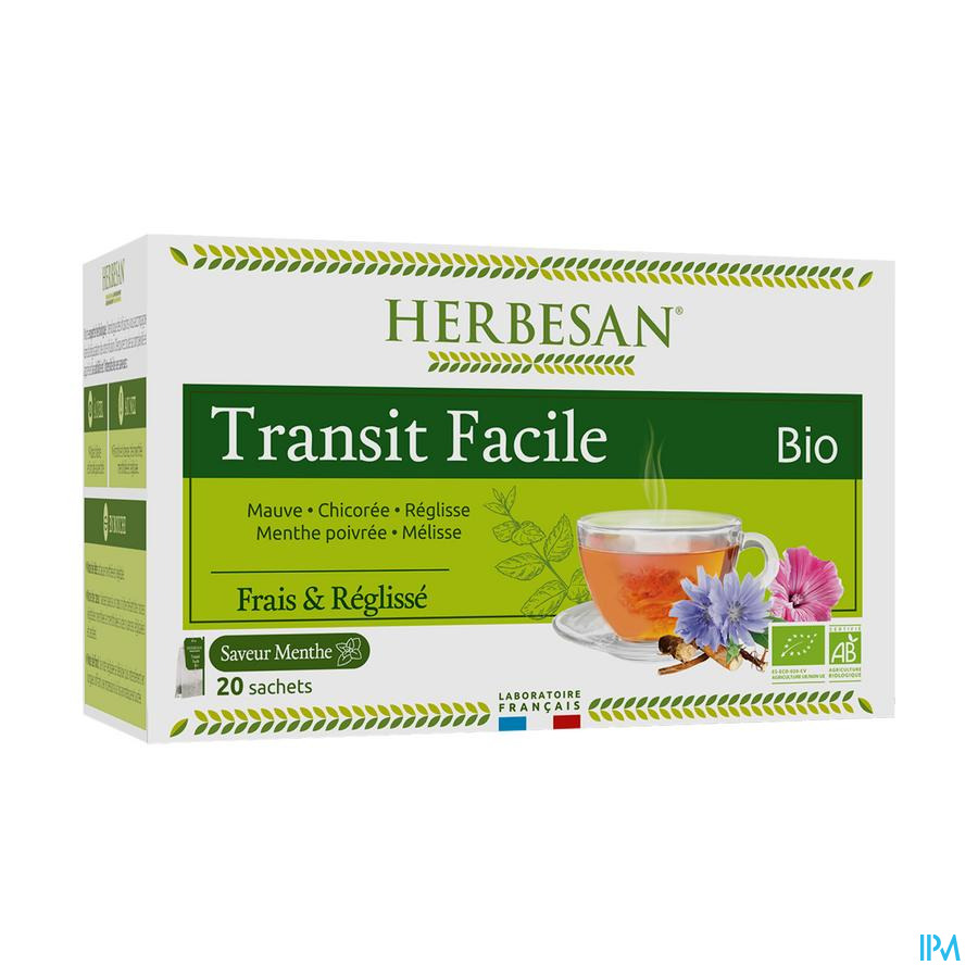 produit Herbesan Infusion Transit Facile Bio Sechet 20