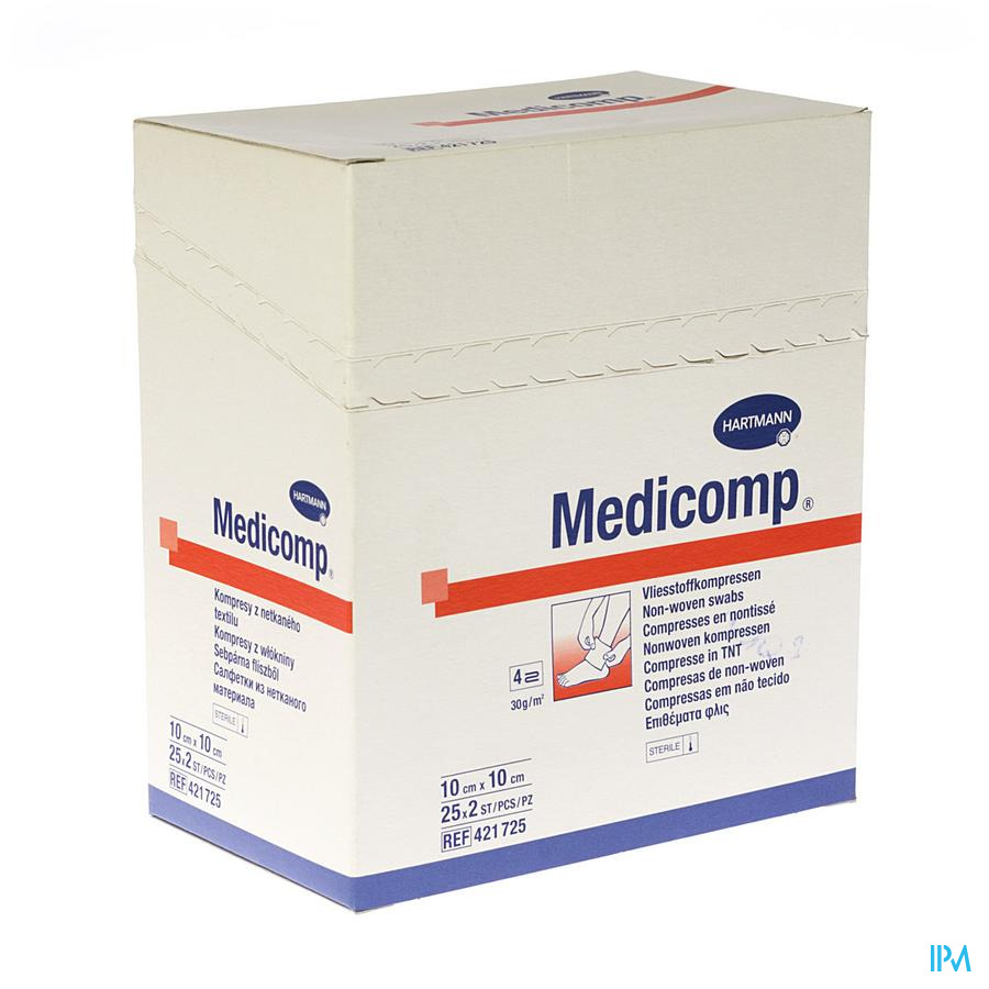 vignette Medicomp Compresse Sterile 10cm X 10cm 2 X25