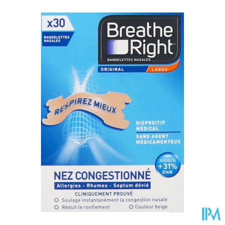 vignette BREATHE RIGHT BAND NASAL ORIGI X30